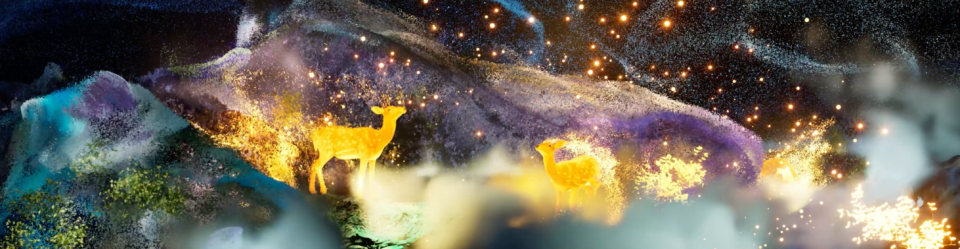【New Digital Artworks】 Now Showcased on Our LED Screen – Skits of Humanity 360°: Night Deerの画像